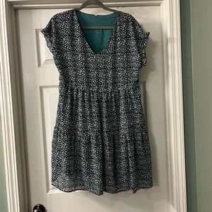 Green pattern boutique dress